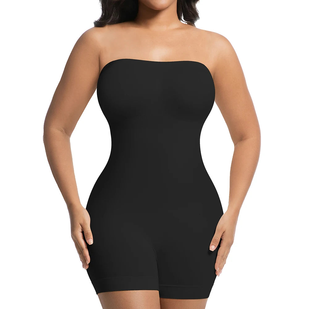 Elevate Your Curves with Our Women’s Strapless Shapewear Bodysuit – Ultimate Tummy Control & Butt Lifting Body Shaper!