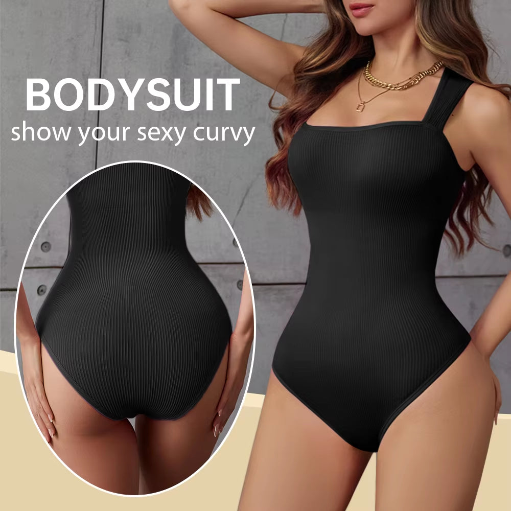 Elevate Your Confidence with the POKARLA Ribbed Tummy Control Bodysuit – Perfect Shaper for Everyday Wear!