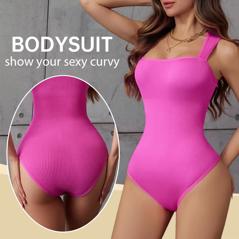 Elevate Your Confidence with the POKARLA Ribbed Tummy Control Bodysuit – Perfect Shaper for Everyday Wear!