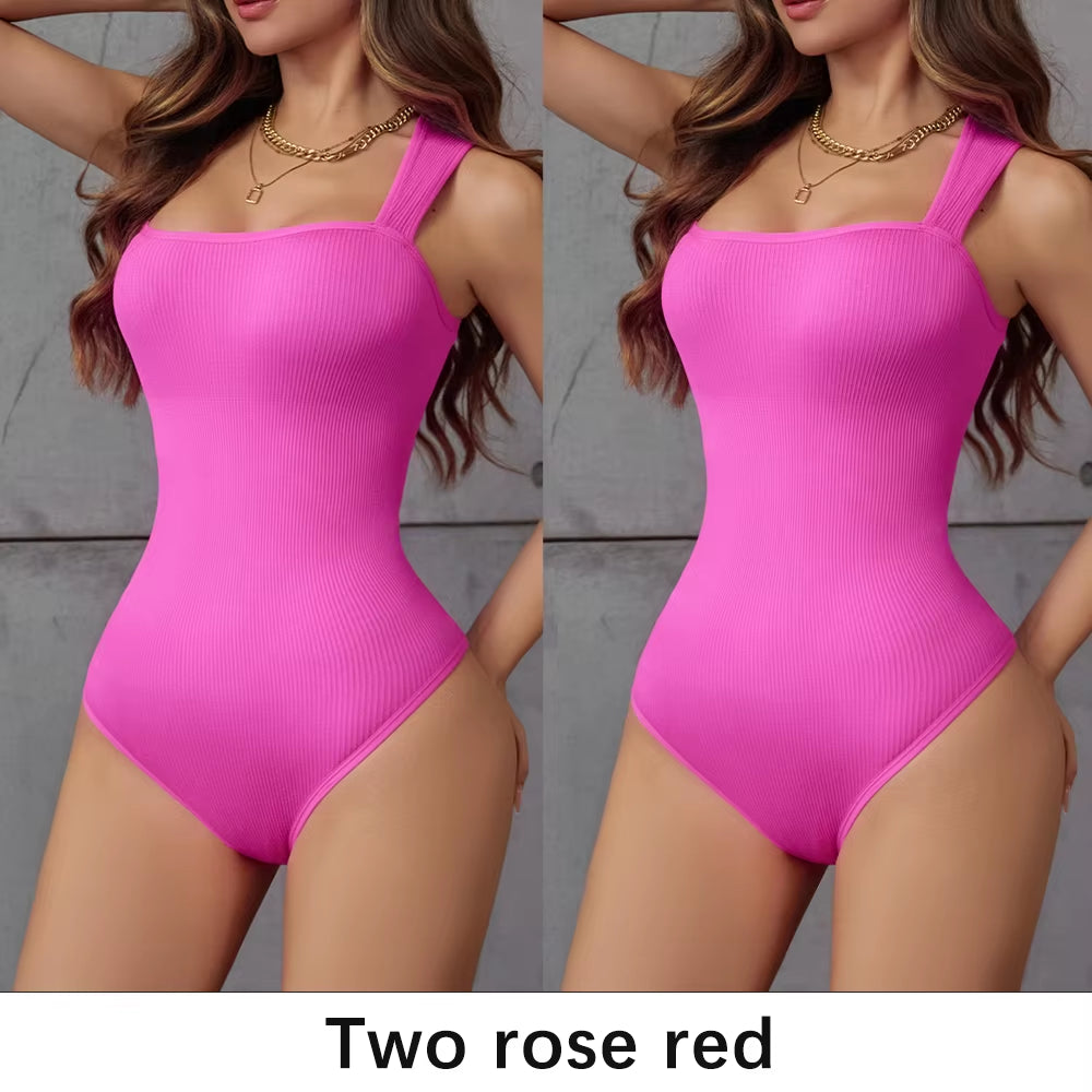 Elevate Your Confidence with the POKARLA Ribbed Tummy Control Bodysuit – Perfect Shaper for Everyday Wear!