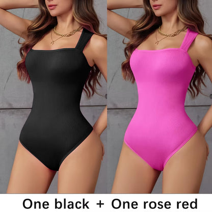 Elevate Your Confidence with the POKARLA Ribbed Tummy Control Bodysuit – Perfect Shaper for Everyday Wear!