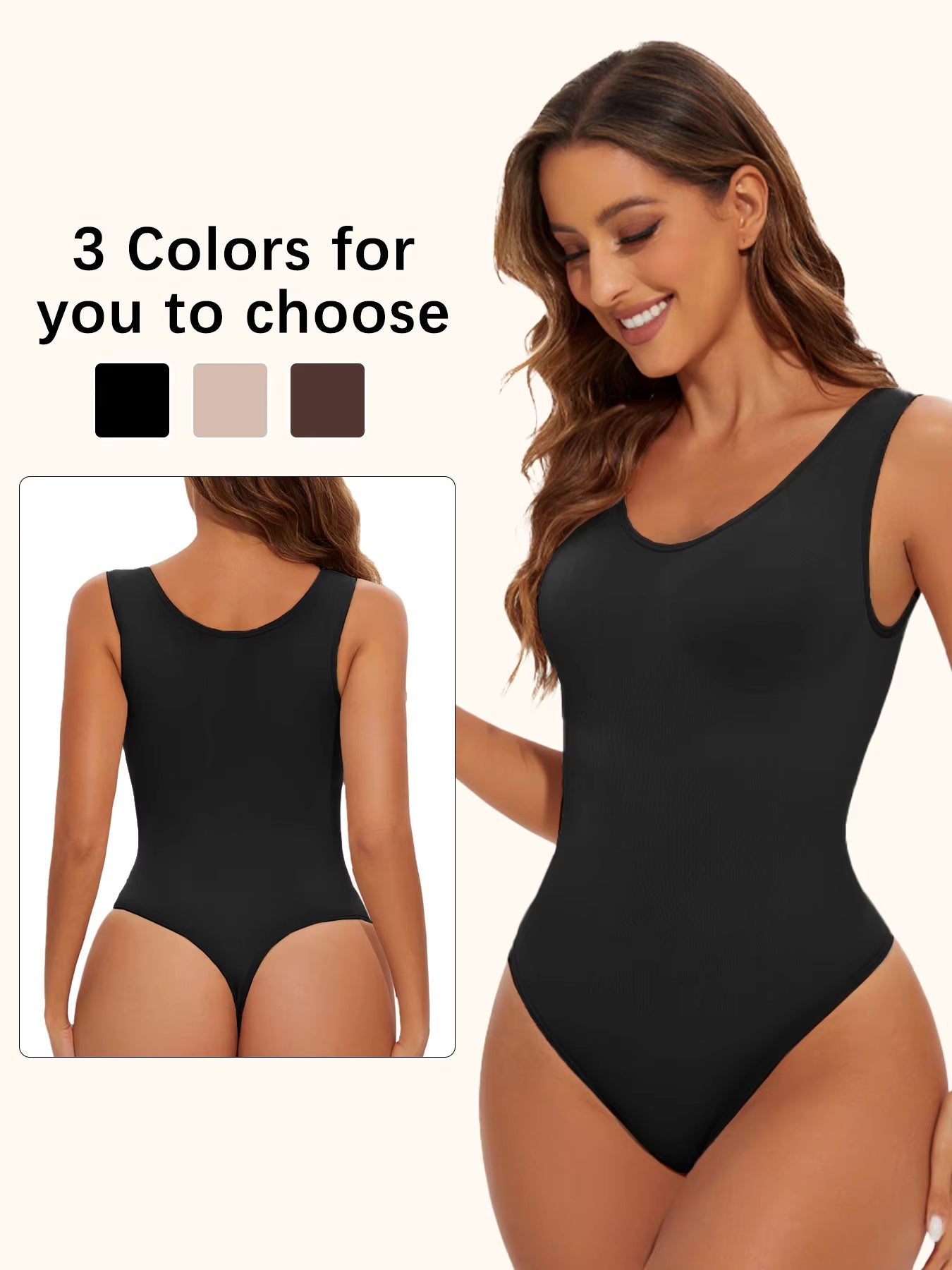 Elevate Your Silhouette with Our Seamless Shapewear Bodysuit Thong - Ultimate Tummy Control for a Flawless Fit!