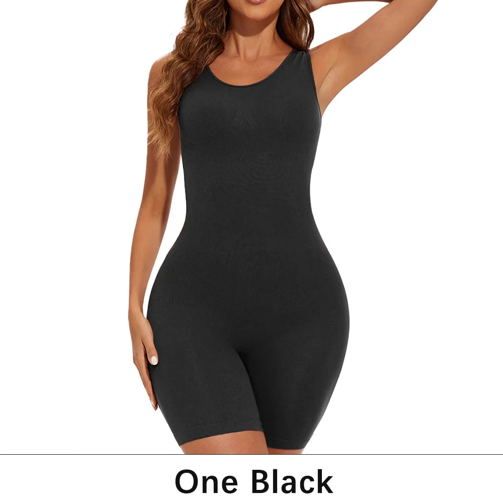 Elevate Your Silhouette with POKARLA Sexy Full Coverage Bodysuit Shapewear - Seamless Thigh Slimming Jumpsuit for Ultimate Comfort and Style