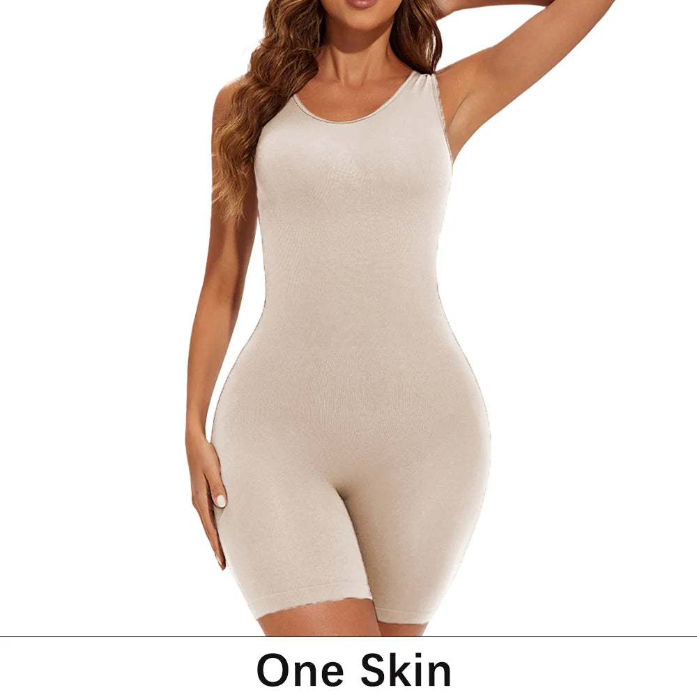 Elevate Your Silhouette with POKARLA Sexy Full Coverage Bodysuit Shapewear - Seamless Thigh Slimming Jumpsuit for Ultimate Comfort and Style