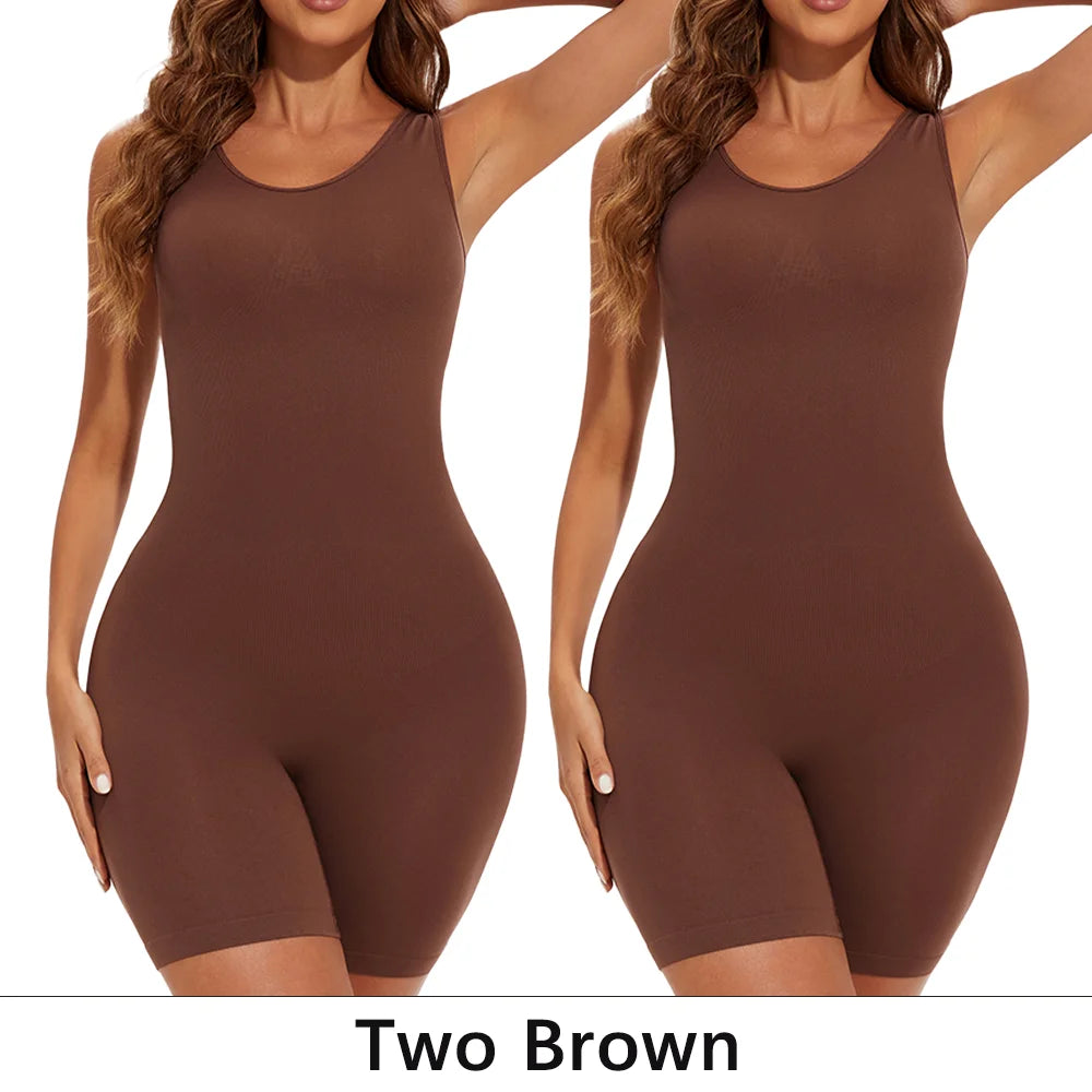 Elevate Your Silhouette with POKARLA Sexy Full Coverage Bodysuit Shapewear - Seamless Thigh Slimming Jumpsuit for Ultimate Comfort and Style