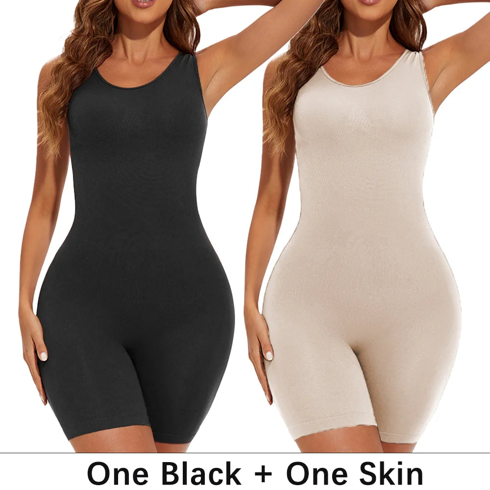 Elevate Your Silhouette with POKARLA Sexy Full Coverage Bodysuit Shapewear - Seamless Thigh Slimming Jumpsuit for Ultimate Comfort and Style