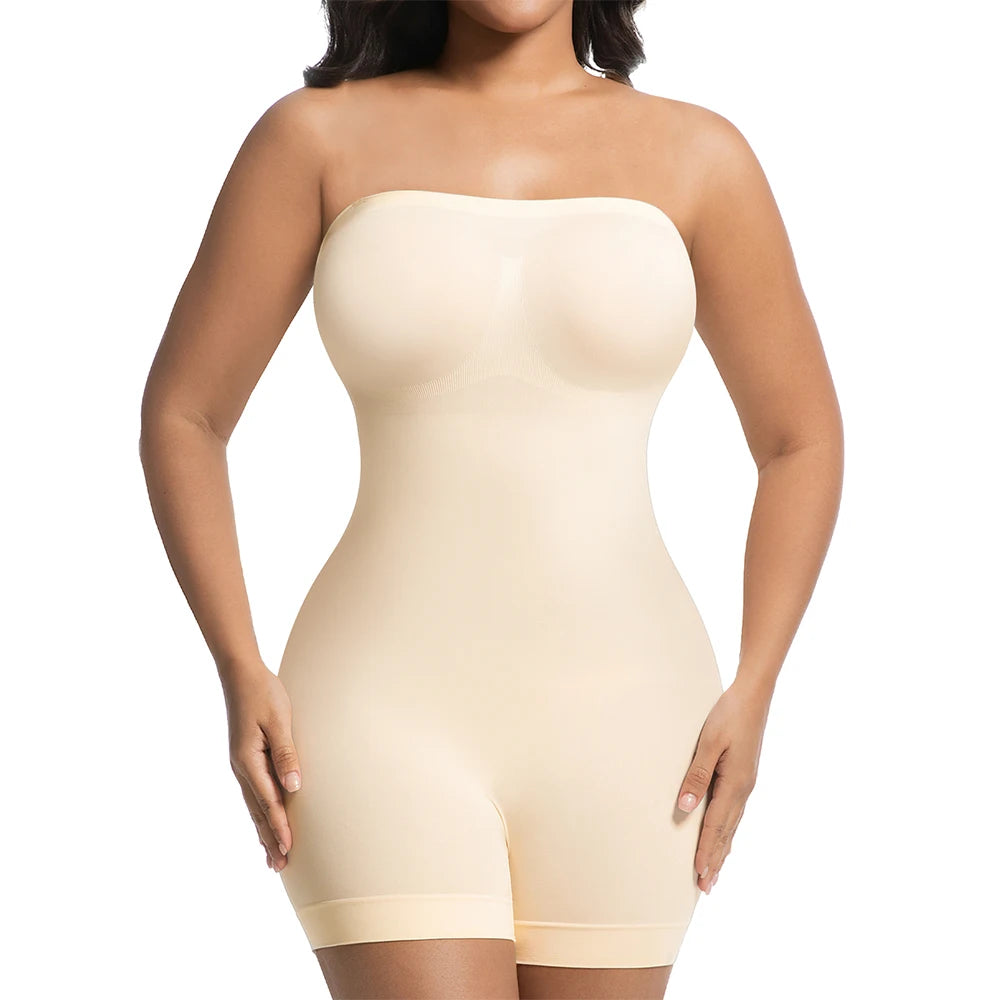 Elevate Your Curves with Our Women’s Strapless Shapewear Bodysuit – Ultimate Tummy Control & Butt Lifting Body Shaper!
