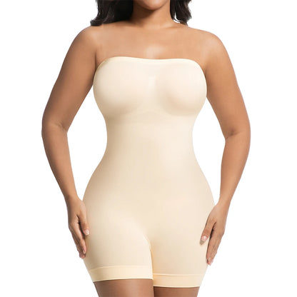 Elevate Your Curves with Our Women’s Strapless Shapewear Bodysuit – Ultimate Tummy Control & Butt Lifting Body Shaper!