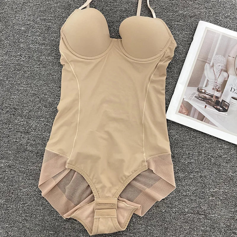 Elevate Your Silhouette with Our Thin Shapewear Bodysuit Featuring Built-in Bra and Tummy Control for Postpartum Slimming