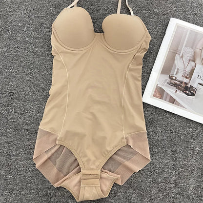 Elevate Your Silhouette with Our Thin Shapewear Bodysuit Featuring Built-in Bra and Tummy Control for Postpartum Slimming