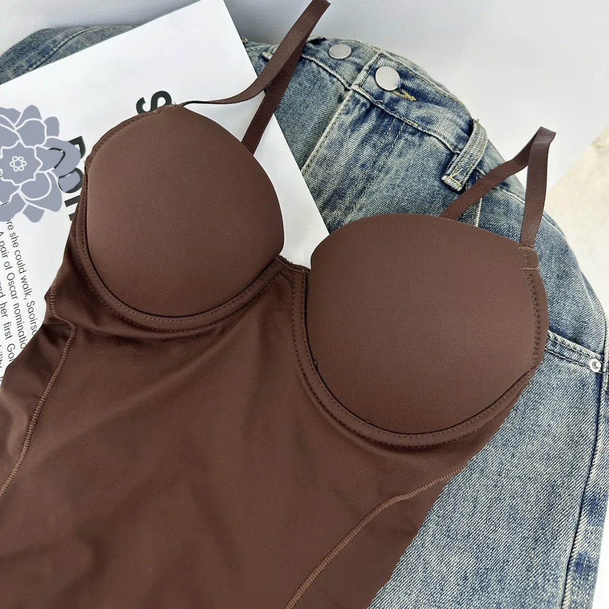 Elevate Your Silhouette with Our Thin Shapewear Bodysuit Featuring Built-in Bra and Tummy Control for Postpartum Slimming