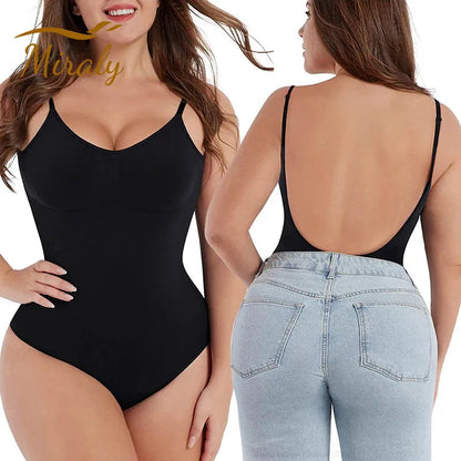 Transform Your Silhouette with Our New Full Coverage Thigh Slimming Bodysuit - The Ultimate Backless Shapewear for Women