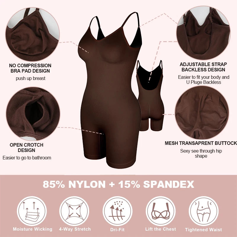 Elevate Your Silhouette with Our Low Back Bodysuit Shapewear - Mesh Butt Lifter for a Flawless Fit and Smooth Body Shape
