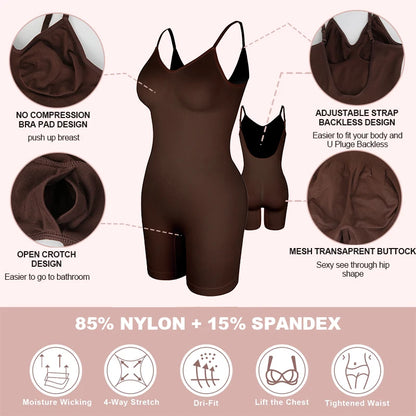 Elevate Your Silhouette with Our Low Back Bodysuit Shapewear - Mesh Butt Lifter for a Flawless Fit and Smooth Body Shape