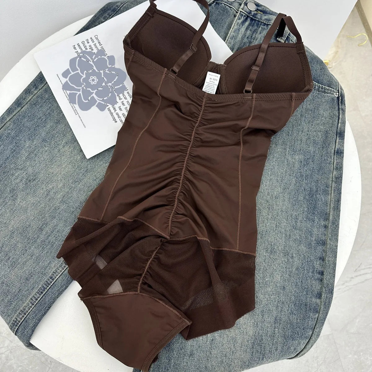 Elevate Your Silhouette with Our Thin Shapewear Bodysuit Featuring Built-in Bra and Tummy Control for Postpartum Slimming