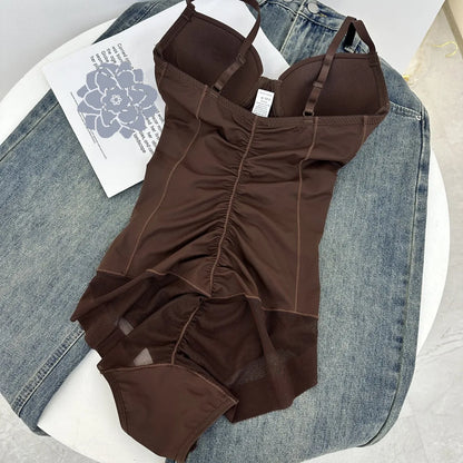 Elevate Your Silhouette with Our Thin Shapewear Bodysuit Featuring Built-in Bra and Tummy Control for Postpartum Slimming