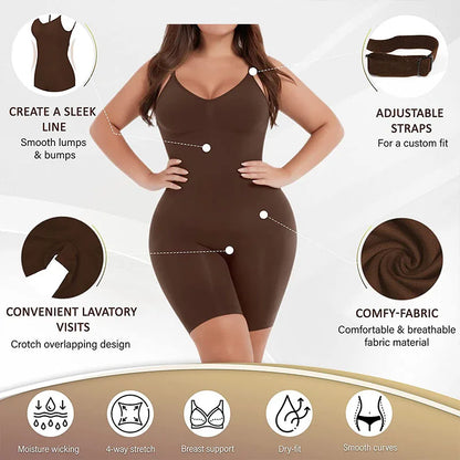 Transform Your Silhouette with Our New Full Coverage Thigh Slimming Bodysuit - The Ultimate Backless Shapewear for Women