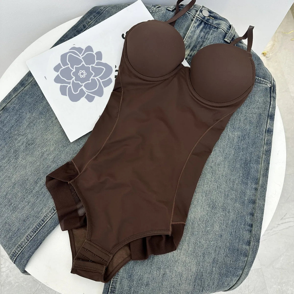 Elevate Your Silhouette with Our Thin Shapewear Bodysuit Featuring Built-in Bra and Tummy Control for Postpartum Slimming