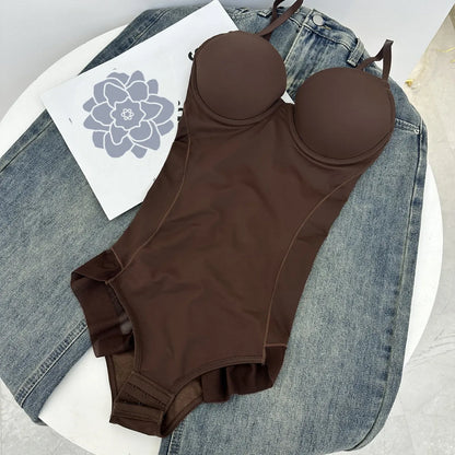 Elevate Your Silhouette with Our Thin Shapewear Bodysuit Featuring Built-in Bra and Tummy Control for Postpartum Slimming