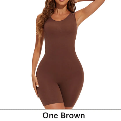 Elevate Your Silhouette with POKARLA Sexy Full Coverage Bodysuit Shapewear - Seamless Thigh Slimming Jumpsuit for Ultimate Comfort and Style