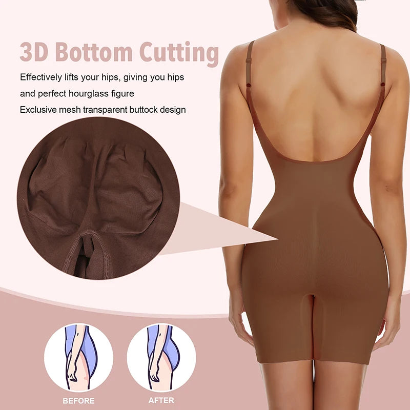 Elevate Your Silhouette with Our Low Back Bodysuit Shapewear - Mesh Butt Lifter for a Flawless Fit and Smooth Body Shape