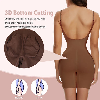 Elevate Your Silhouette with Our Low Back Bodysuit Shapewear - Mesh Butt Lifter for a Flawless Fit and Smooth Body Shape