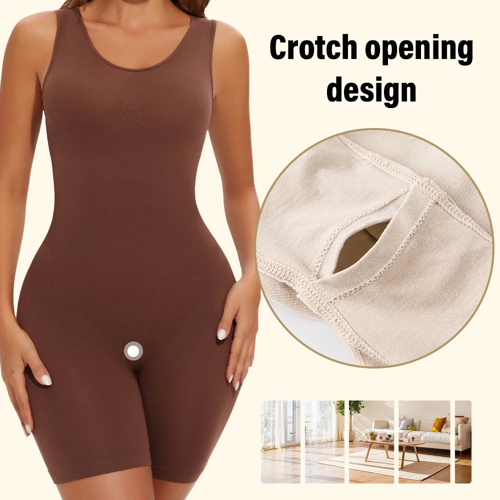 Elevate Your Silhouette with POKARLA Sexy Full Coverage Bodysuit Shapewear - Seamless Thigh Slimming Jumpsuit for Ultimate Comfort and Style