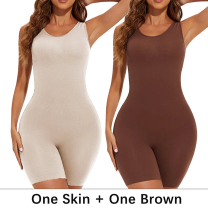 Elevate Your Silhouette with POKARLA Sexy Full Coverage Bodysuit Shapewear - Seamless Thigh Slimming Jumpsuit for Ultimate Comfort and Style