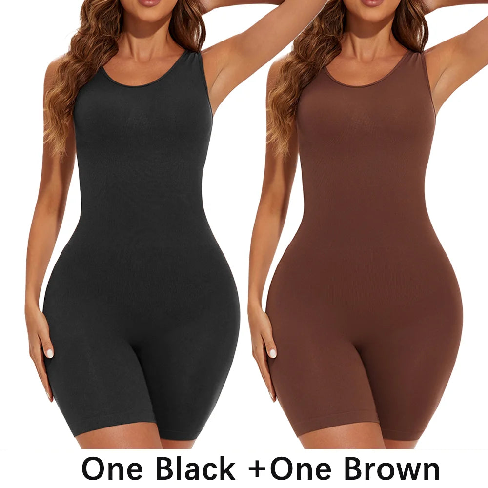 Elevate Your Silhouette with POKARLA Sexy Full Coverage Bodysuit Shapewear - Seamless Thigh Slimming Jumpsuit for Ultimate Comfort and Style