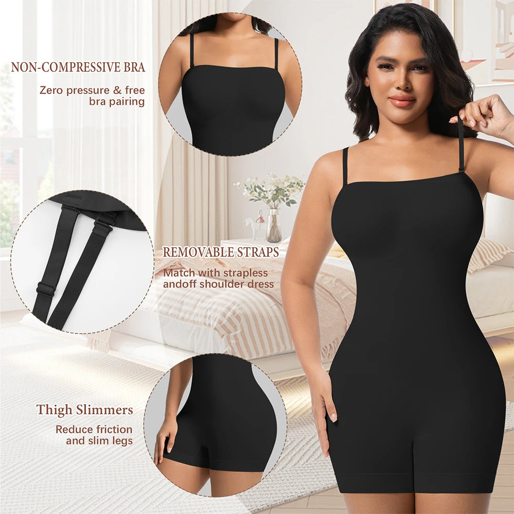 Elevate Your Curves with Our Women’s Strapless Shapewear Bodysuit – Ultimate Tummy Control & Butt Lifting Body Shaper!