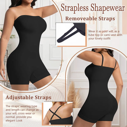 Elevate Your Curves with Our Women’s Strapless Shapewear Bodysuit – Ultimate Tummy Control & Butt Lifting Body Shaper!