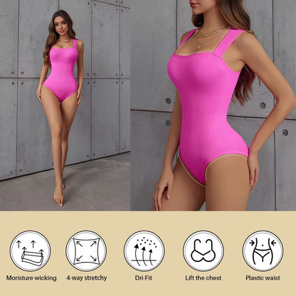Elevate Your Confidence with the POKARLA Ribbed Tummy Control Bodysuit – Perfect Shaper for Everyday Wear!
