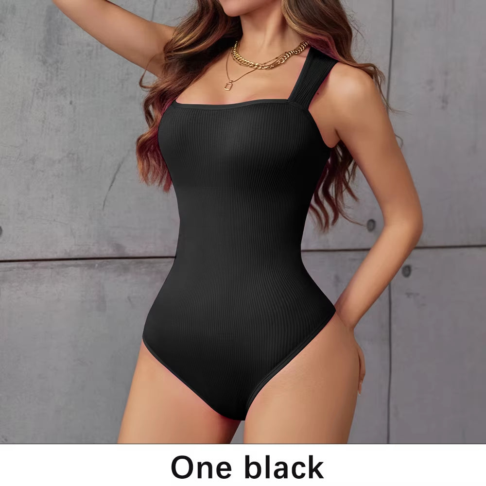 Elevate Your Confidence with the POKARLA Ribbed Tummy Control Bodysuit – Perfect Shaper for Everyday Wear!