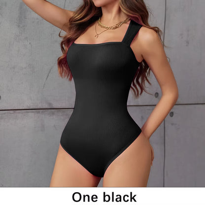 Elevate Your Confidence with the POKARLA Ribbed Tummy Control Bodysuit – Perfect Shaper for Everyday Wear!
