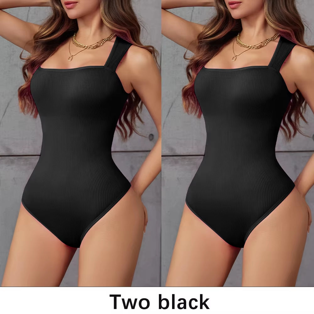 Elevate Your Confidence with the POKARLA Ribbed Tummy Control Bodysuit – Perfect Shaper for Everyday Wear!
