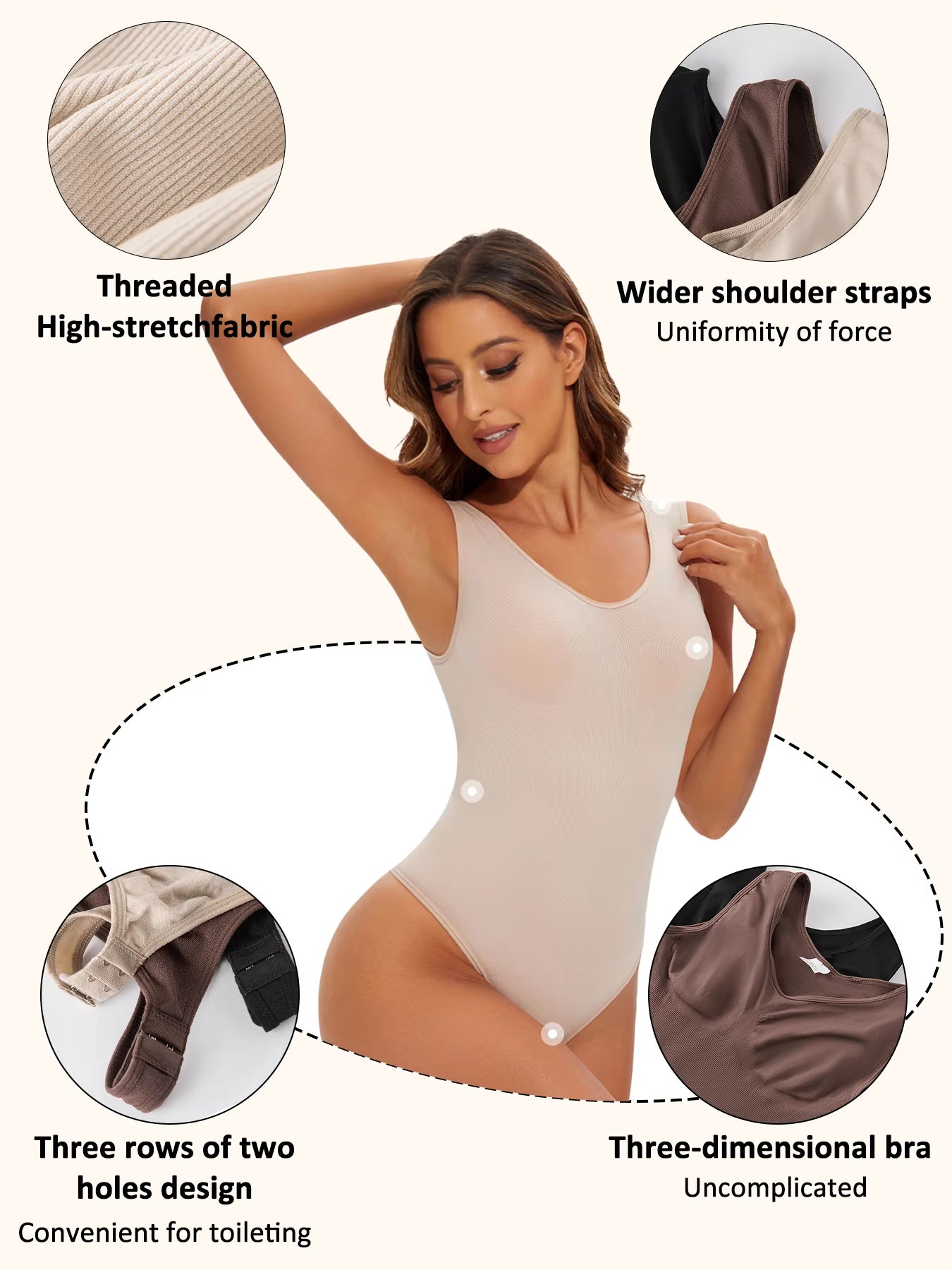 Elevate Your Silhouette with Our Seamless Shapewear Bodysuit Thong - Ultimate Tummy Control for a Flawless Fit!